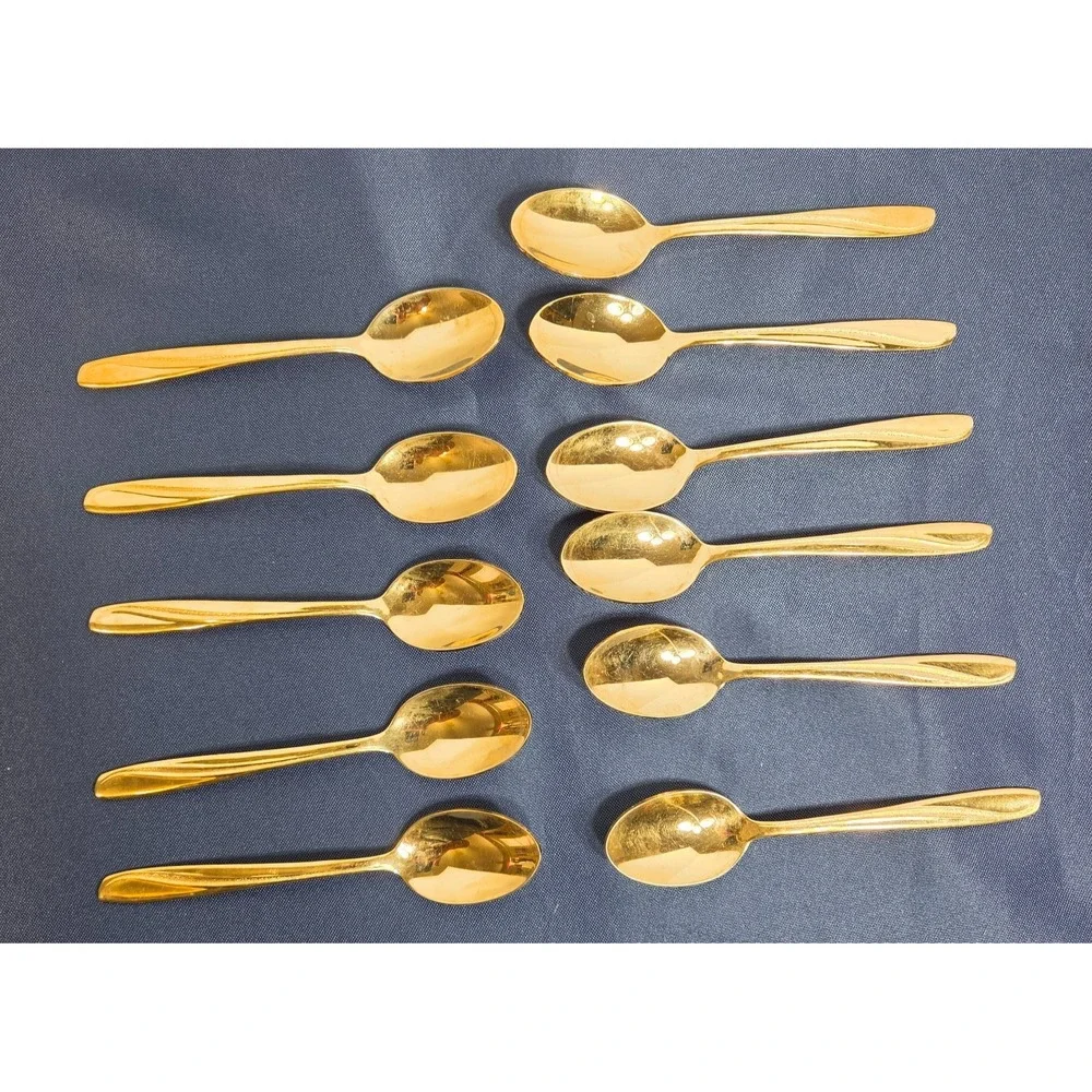 Stainless by Imperial U.S.A Gold Plated Spoons set of 11